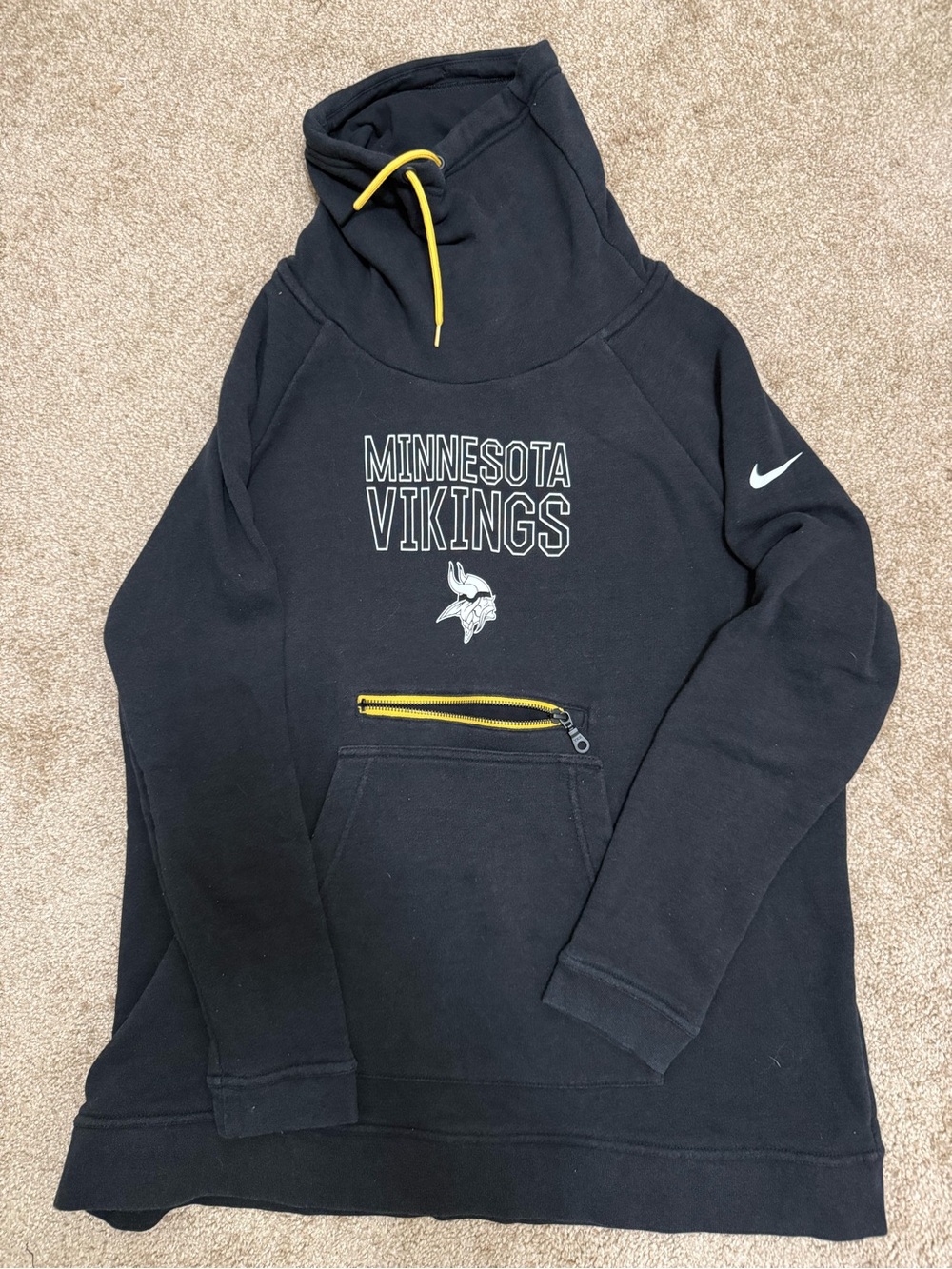 Nike Minnesota Vikings Black Pullover cowl neck. F13